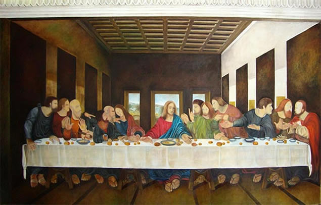 repro of the last supper painting