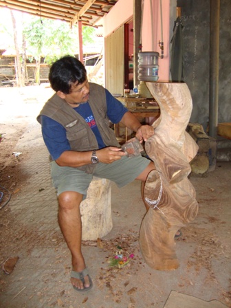 process of torso made from wood
